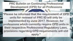 UPDATE: PRC will fully Implement CPD requirements to Renew Your License in Early 2017